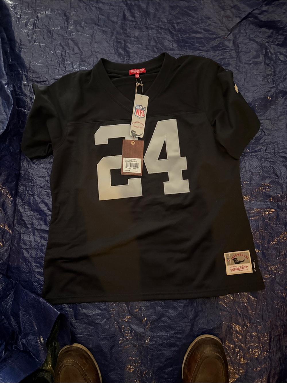 Mitchell & Ness Black Women's Jersey with White 24